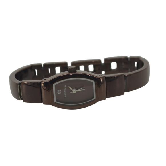 Fossil F2 ES-1721 Stainless Steel Chocolate Tone Wristwatch - Picture 1 of 16